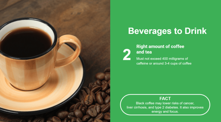 right amount of coffee and tea